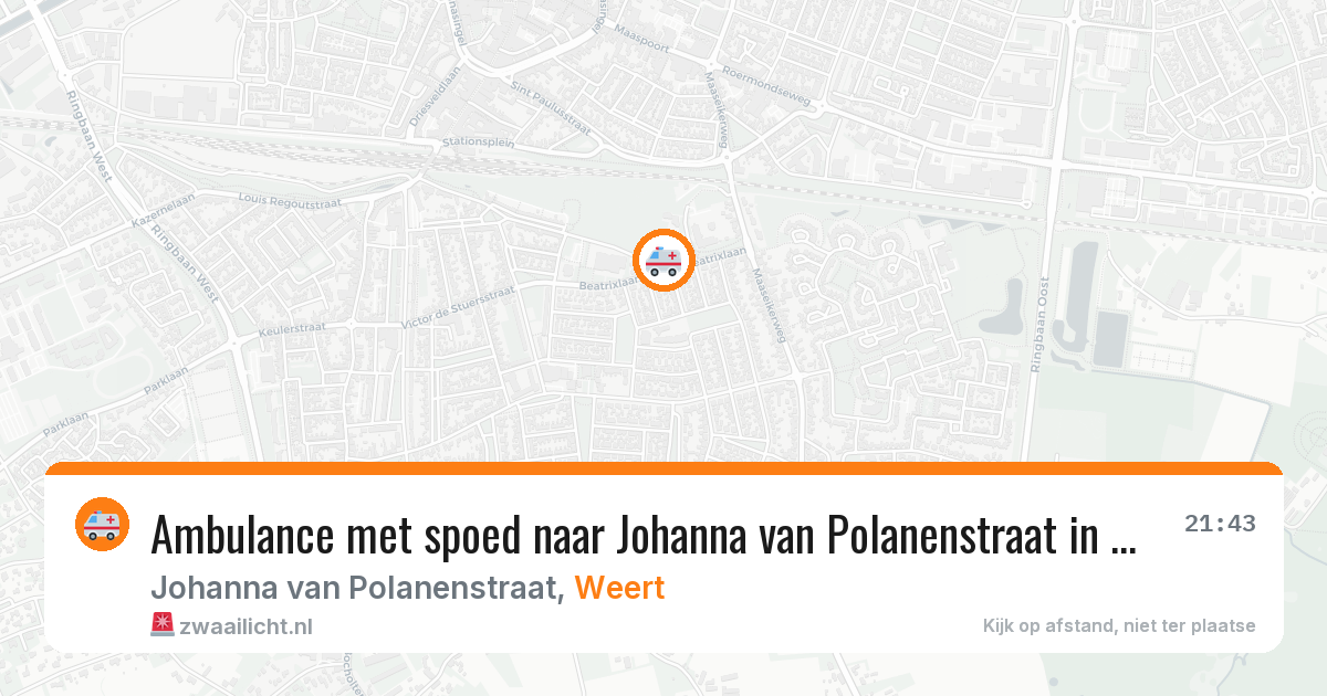 Ambulance met spoed naar Johanna van Polanenstraat in Weert — 22 jun 2026