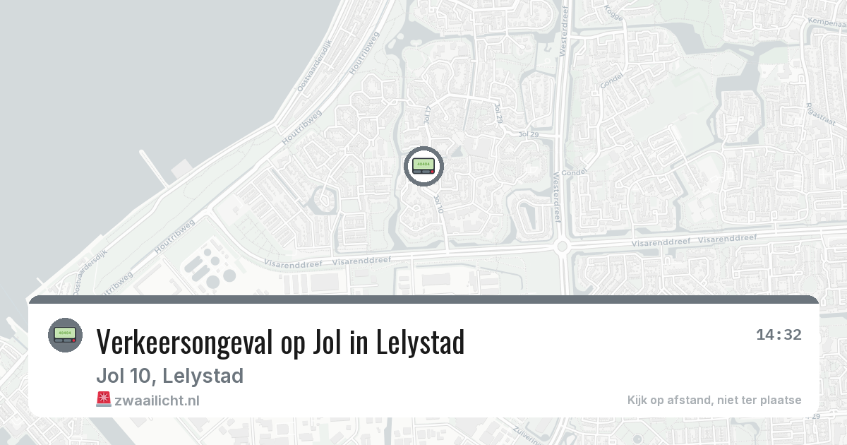 Verkeersongeval op Jol in Lelystad — 8 feb 2026