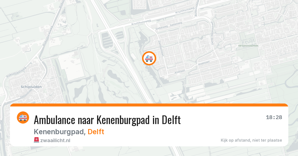 Ambulance naar Kenenburgpad in Delft — 1 apr 2026