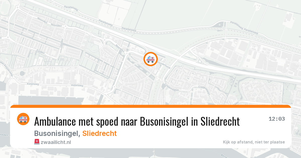 Ambulance met spoed naar Busonisingel in Sliedrecht — 20 jun 2026