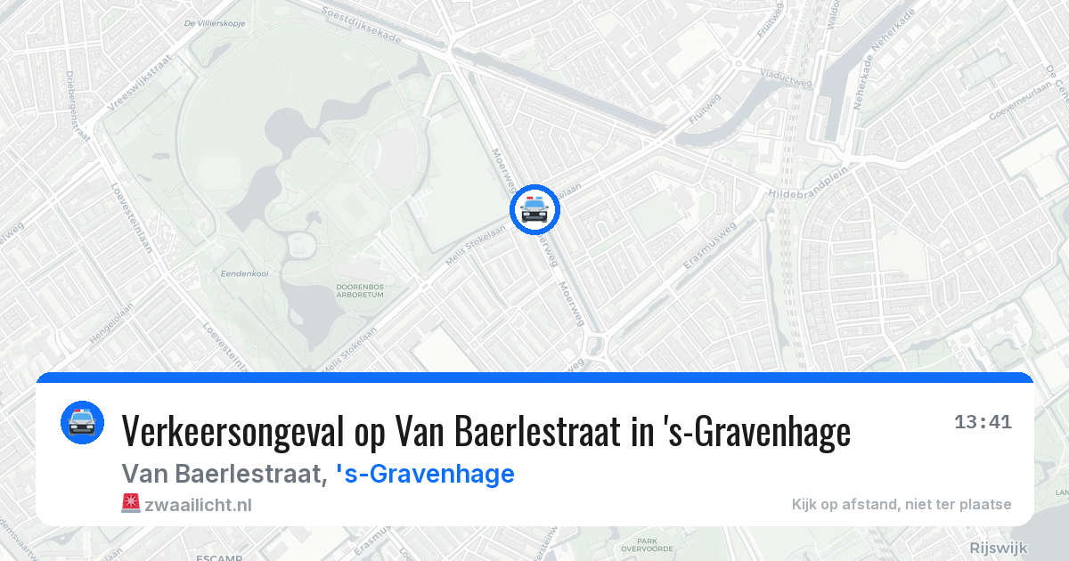Verkeersongeval op Van Baerlestraat in 's-Gravenhage — 13 aug 2026