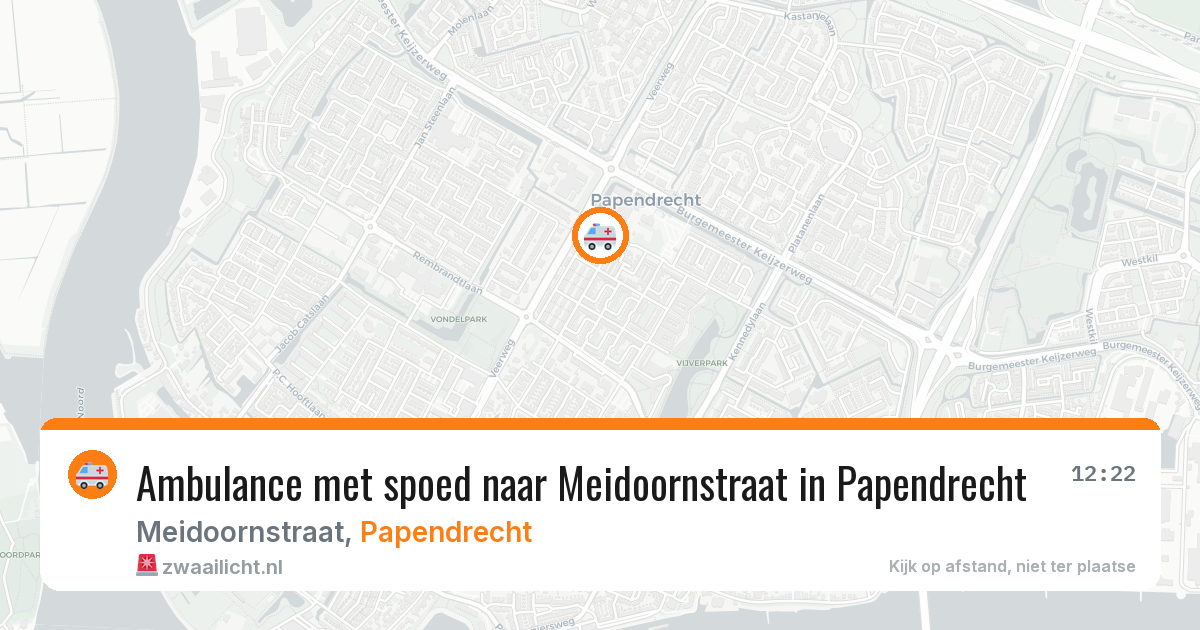 Ambulance met spoed naar Meidoornstraat in Papendrecht — 29 mei 2026