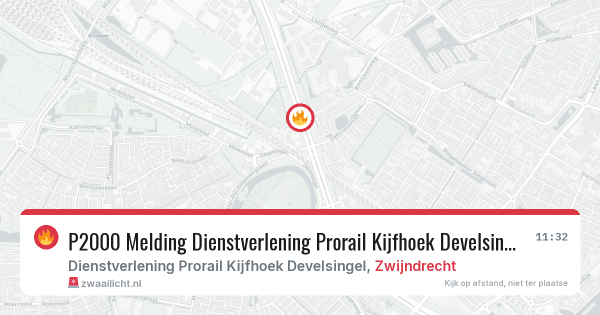 P2000 Melding Dienstverlening Prorail Kijfhoek Develsingel, Zwijndrecht — 30 jan 2026