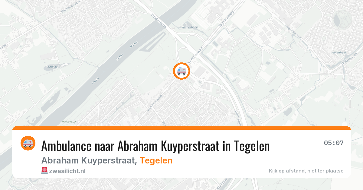 Ambulance naar Abraham Kuyperstraat in Tegelen — 9 aug 2026