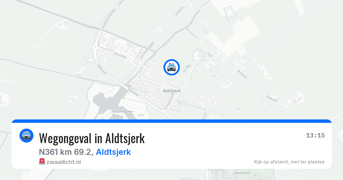 Wegongeval in Aldtsjerk — 20 mei 2026