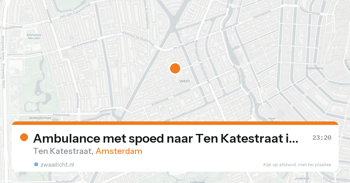 Ambulance met spoed naar Ten Katestraat in Amsterdam — 25 aug 2026