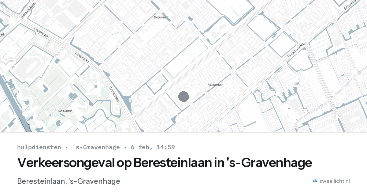 Verkeersongeval op Beresteinlaan in 's-Gravenhage — 6 feb 2026