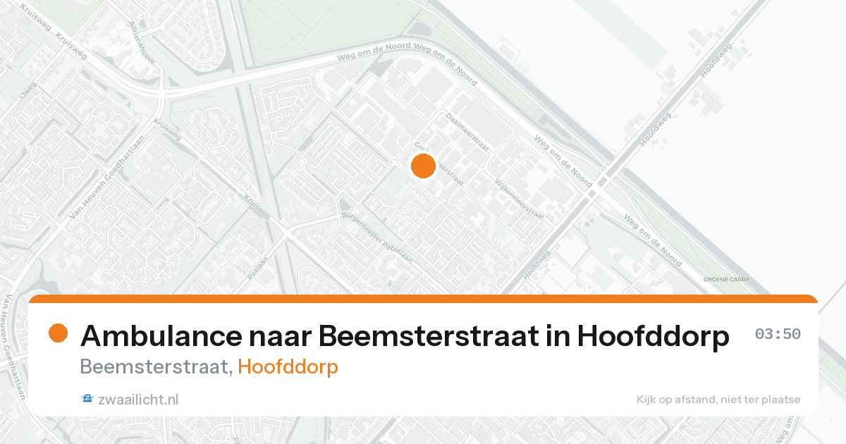 Ambulance naar Beemsterstraat in Hoofddorp — 29 mei 2026