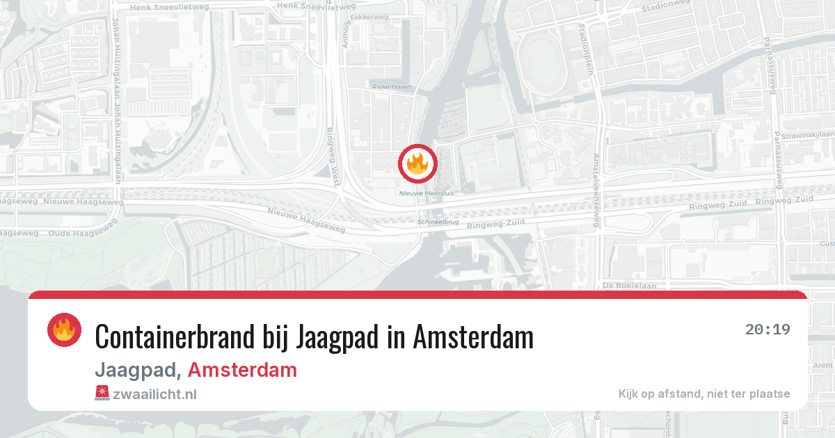 Containerbrand bij Jaagpad in Amsterdam — 6 apr 2026