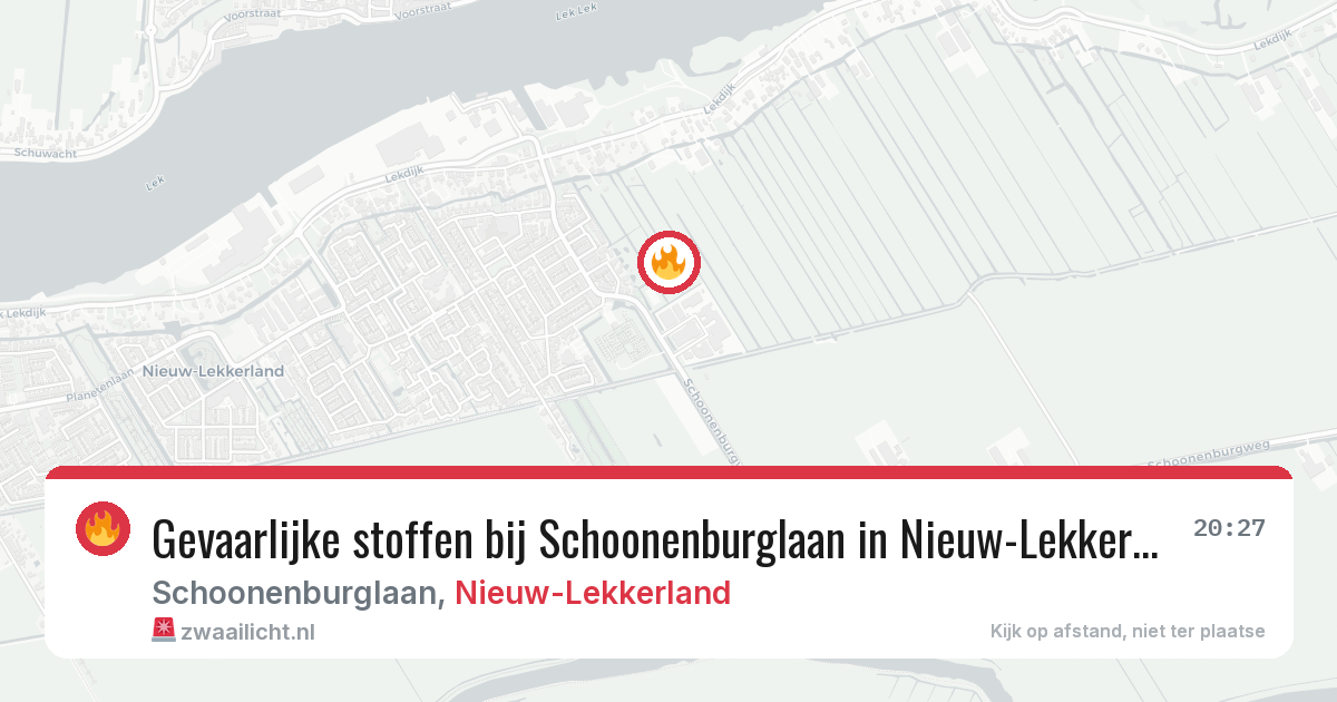Gevaarlijke stoffen bij Schoonenburglaan in Nieuw-Lekkerland — 15 jul 2026