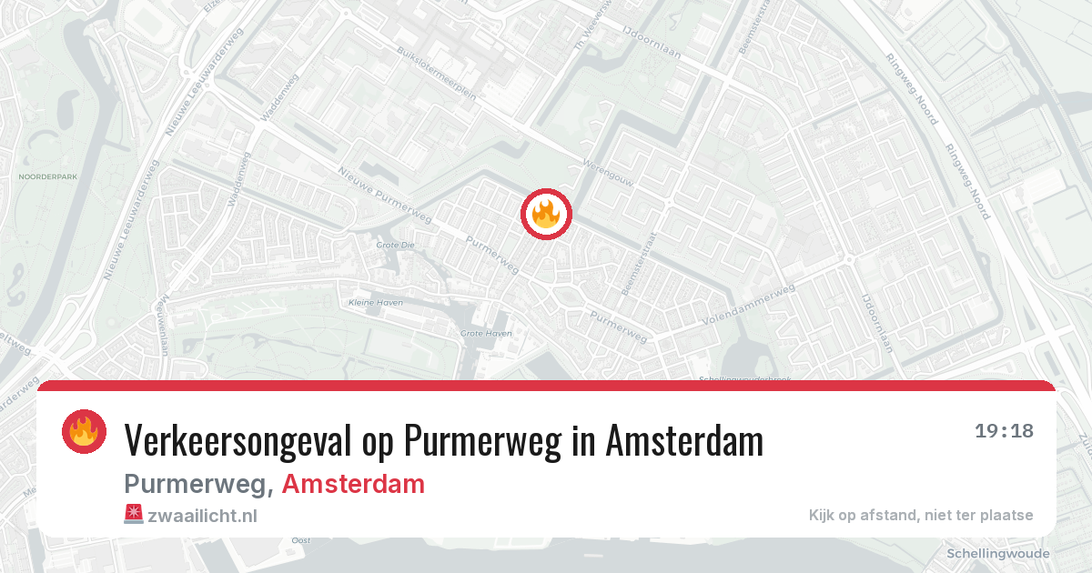 Verkeersongeval op Purmerweg in Amsterdam — 6 aug 2026