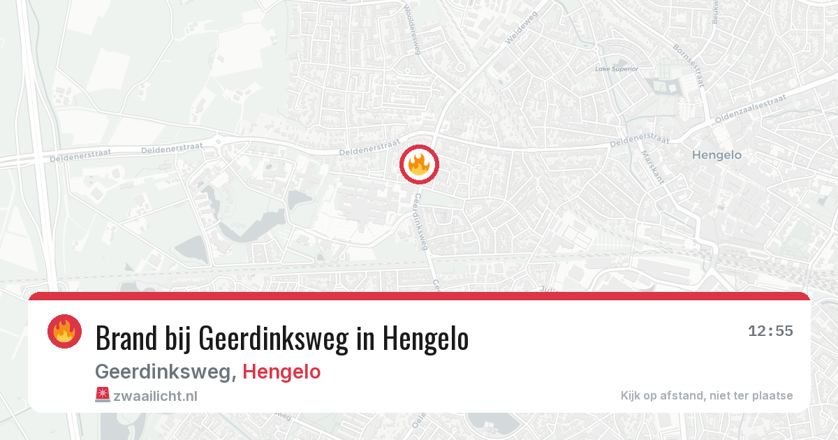 Brand bij Geerdinksweg in Hengelo — 13 aug 2026