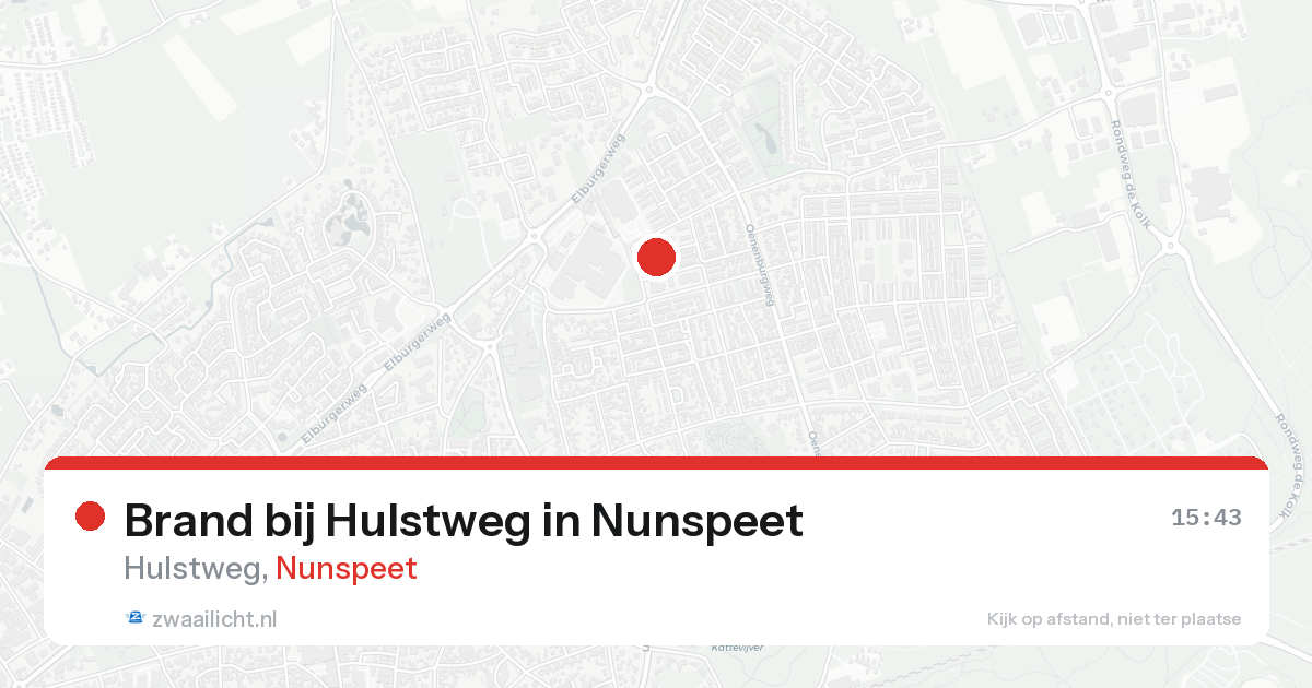 Brand bij Hulstweg in Nunspeet — 16 aug 2026