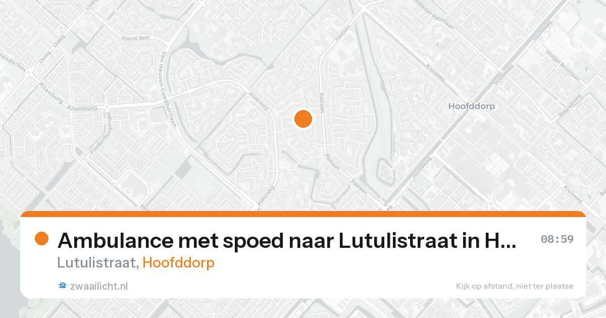 Ambulance met spoed naar Lutulistraat in Hoofddorp — 26 aug 2026