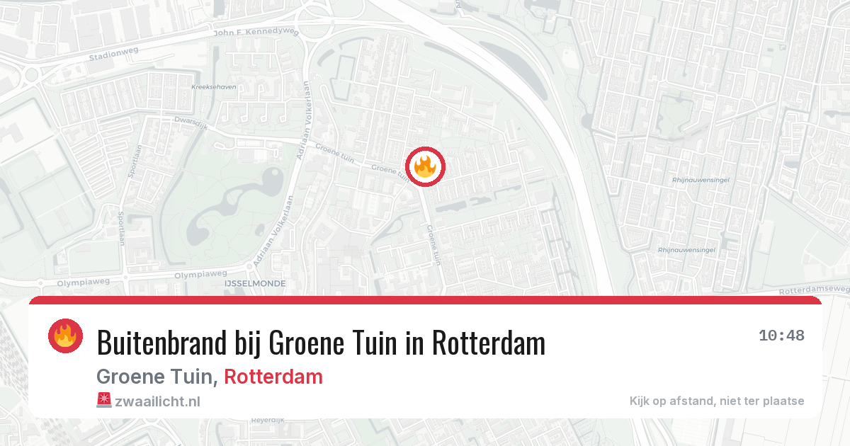 Buitenbrand bij Groene Tuin in Rotterdam — 18 jun 2026
