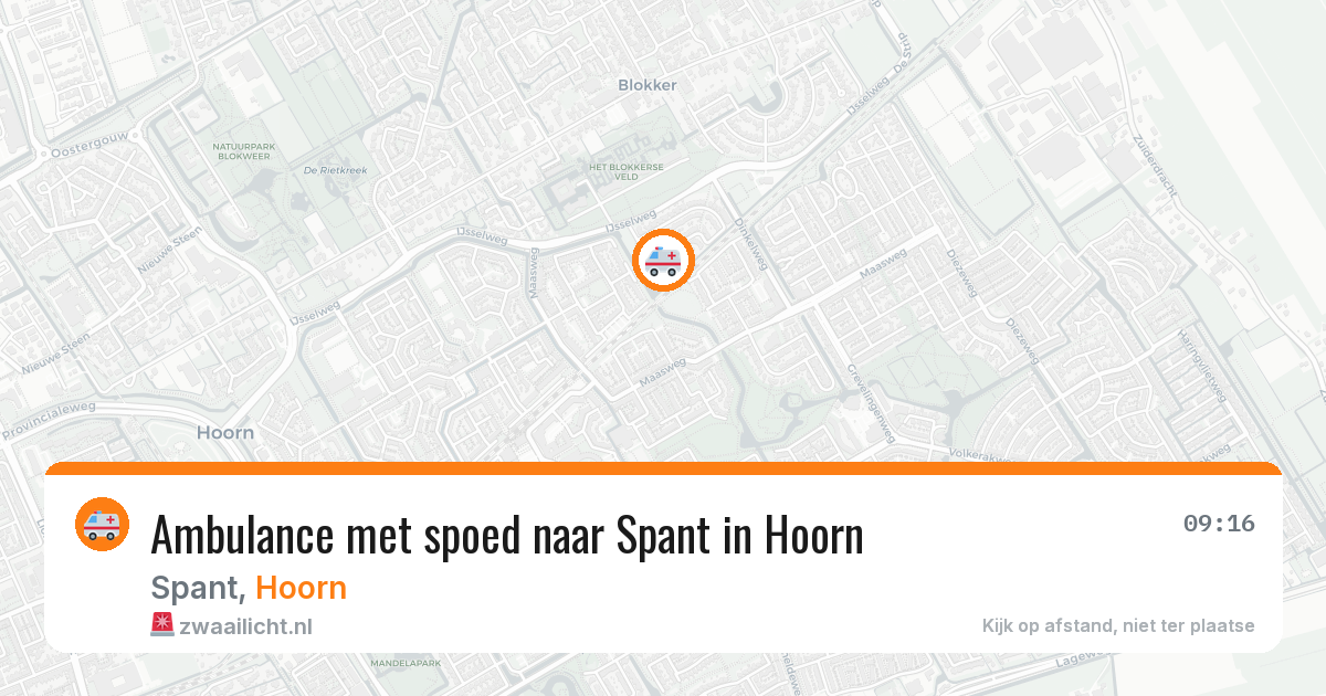 Ambulance met spoed naar Spant in Hoorn — 23 mei 2026