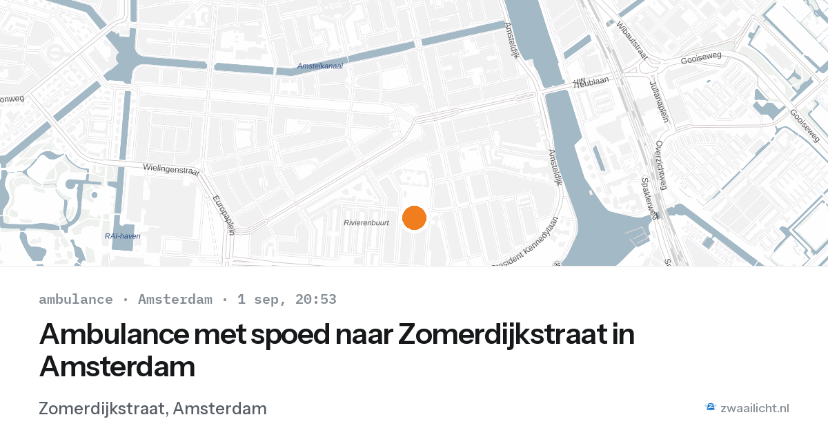 Ambulance met spoed naar Zomerdijkstraat in Amsterdam — 1 sep 2026