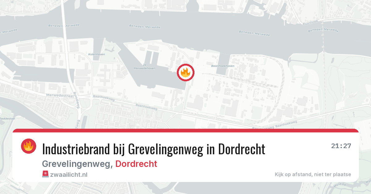 Industriebrand bij Grevelingenweg in Dordrecht — 10 aug 2026