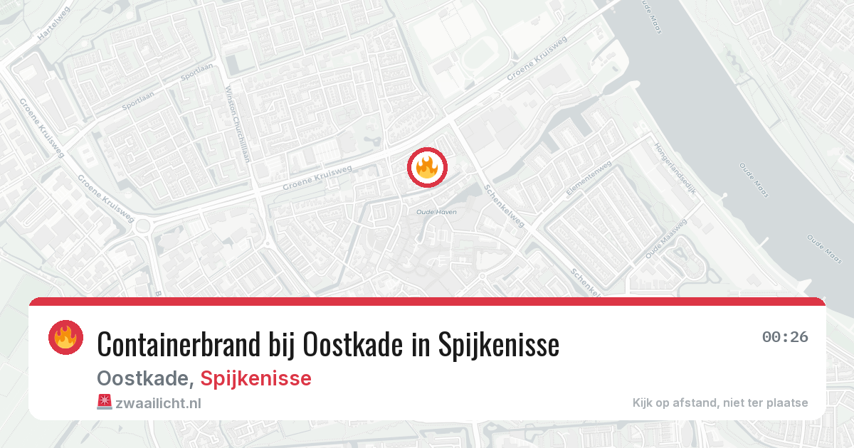Containerbrand bij Oostkade in Spijkenisse — 18 mrt 2026