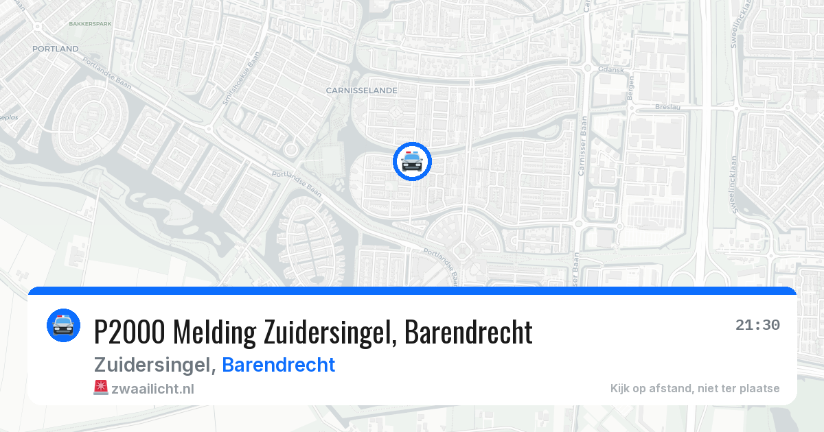P2000 Melding Zuidersingel, Barendrecht — 4 jul 2026
