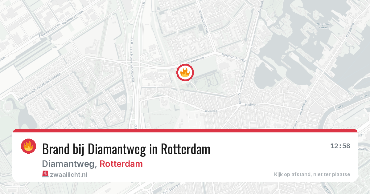 Brand bij Diamantweg in Rotterdam — 10 jun 2026