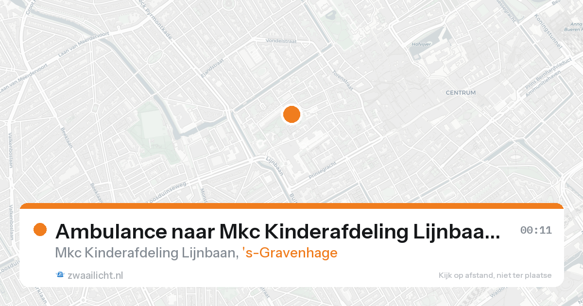 Ambulance naar Mkc Kinderafdeling Lijnbaan in 's-Gravenhage — 30 jan 2026