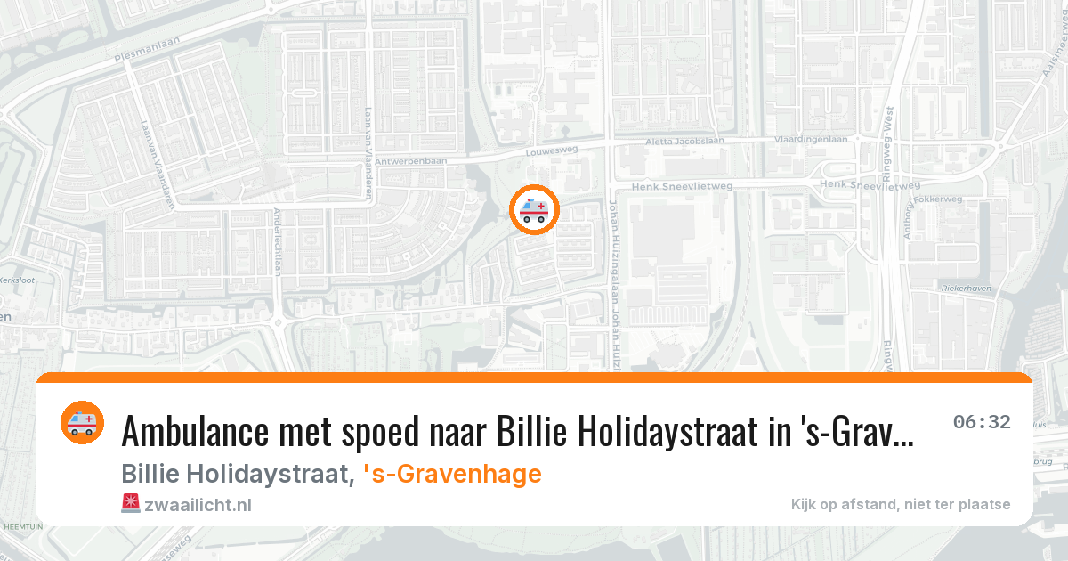 Ambulance met spoed naar Billie Holidaystraat in 's-Gravenhage — 23 mrt 2026