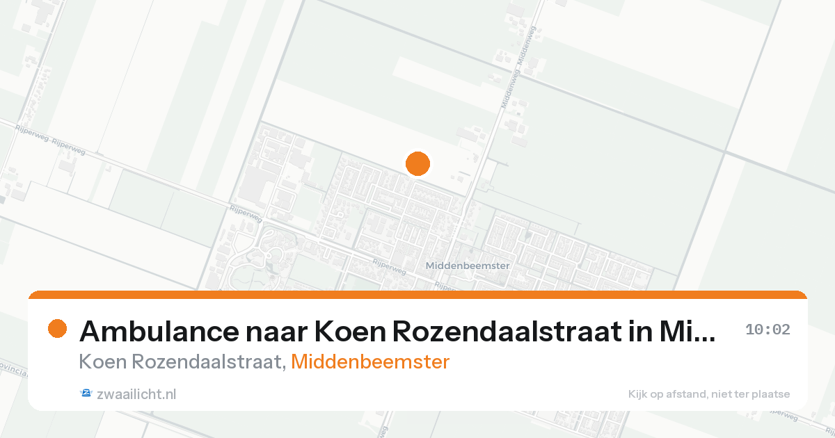Ambulance naar Koen Rozendaalstraat in Middenbeemster — 23 aug 2026