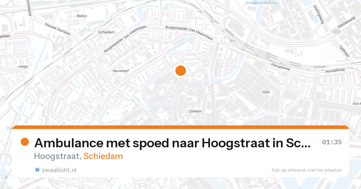 Ambulance met spoed naar Hoogstraat in Schiedam — 1 feb 2026