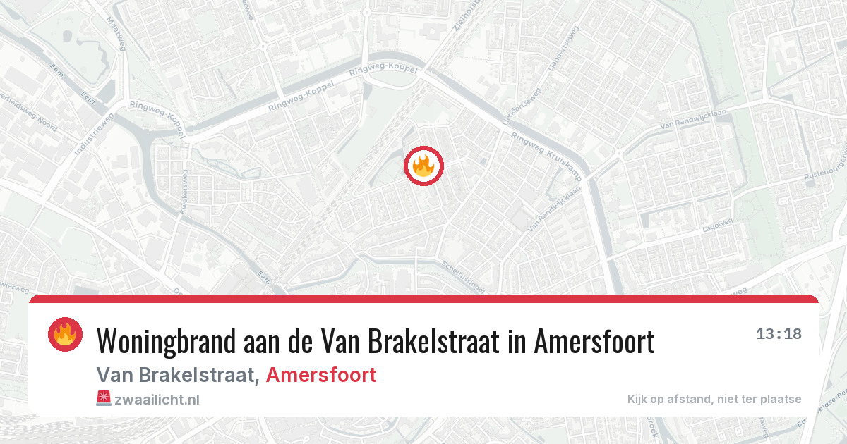 Woningbrand aan de Van Brakelstraat in Amersfoort — 25 jul 2026