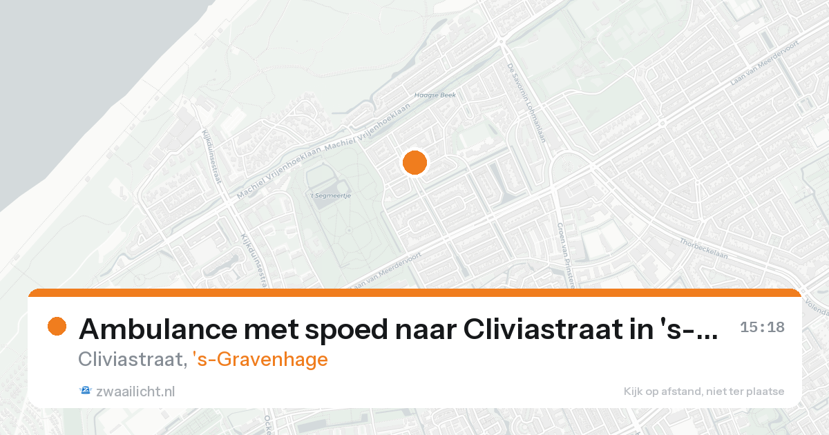 Ambulance met spoed naar Cliviastraat in 's-Gravenhage — 24 aug 2026