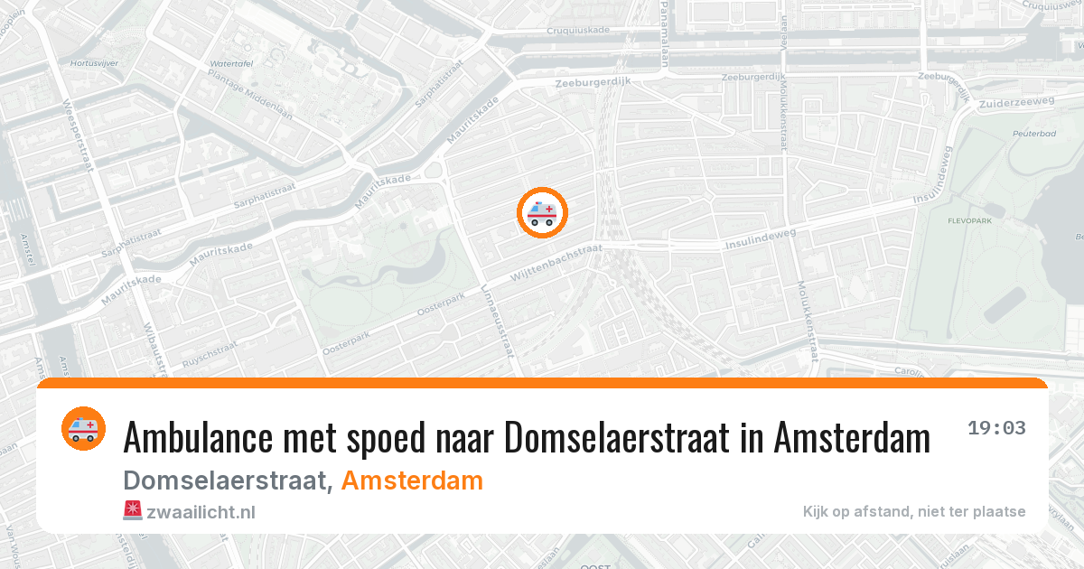 Ambulance met spoed naar Domselaerstraat in Amsterdam — 3 aug 2026