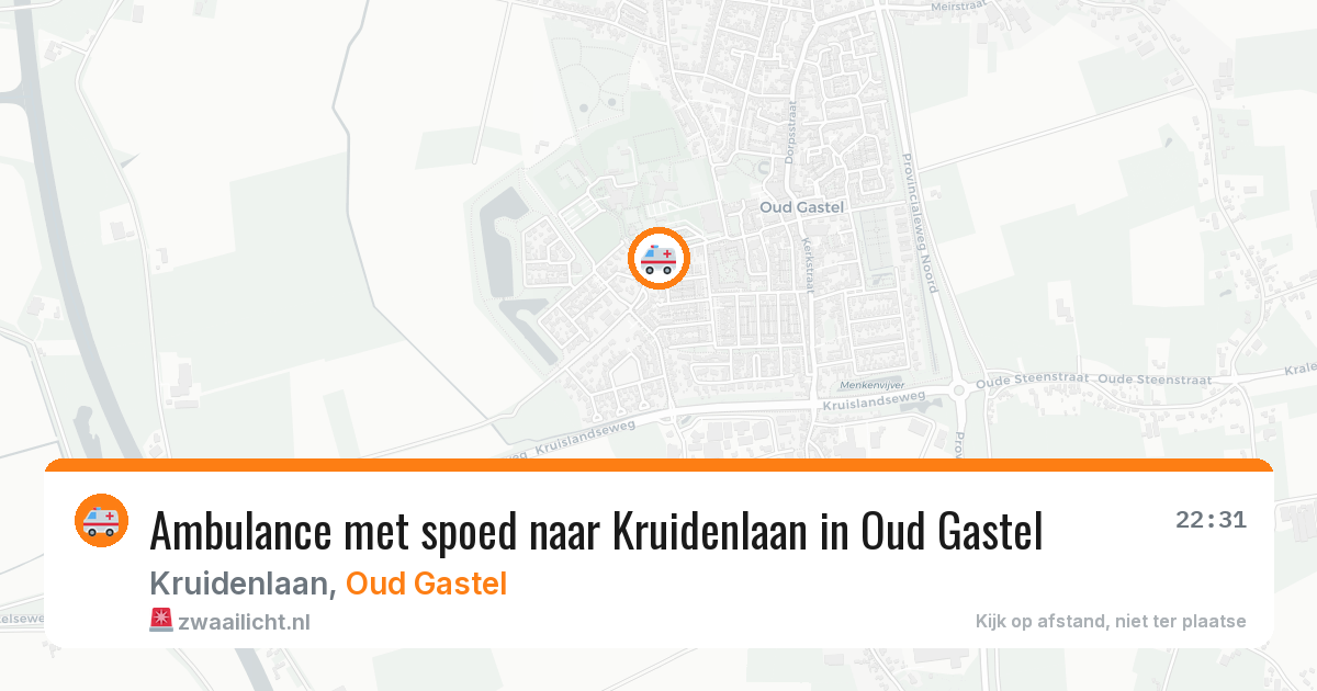 Ambulance met spoed naar Kruidenlaan in Oud Gastel — 22 mei 2026