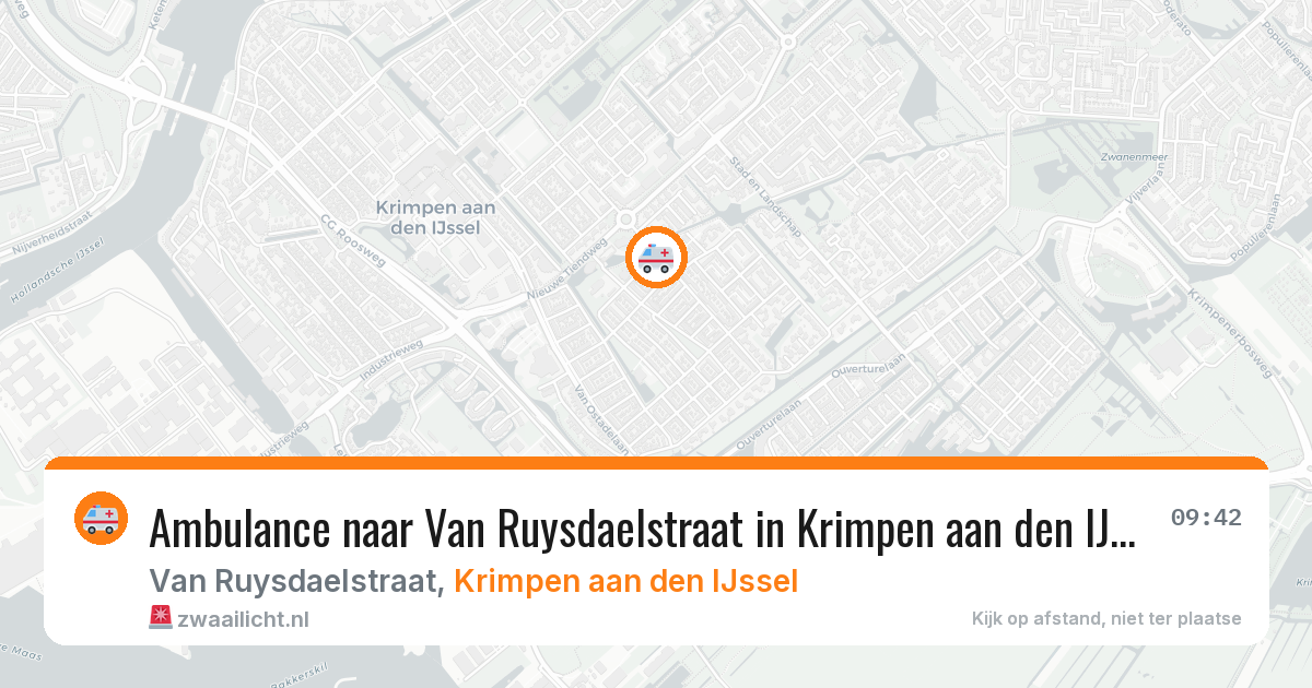 Ambulance naar Van Ruysdaelstraat in Krimpen aan den IJssel — 20 jun 2026