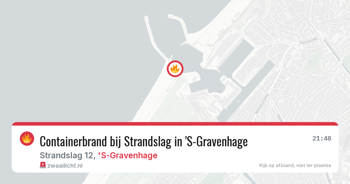 Containerbrand bij Strandslag in 'S-Gravenhage — 24 jun 2026
