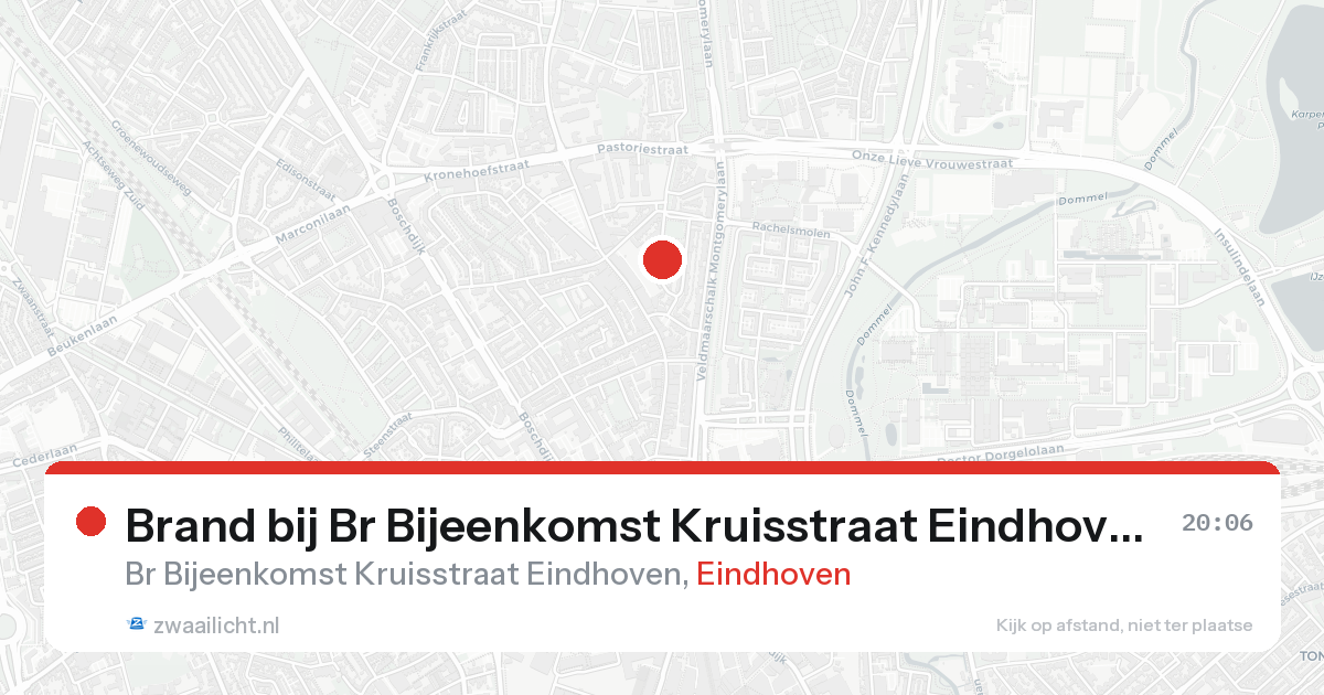 Brand bij Br Bijeenkomst Kruisstraat Eindhoven in Eindhoven — 23 aug 2026
