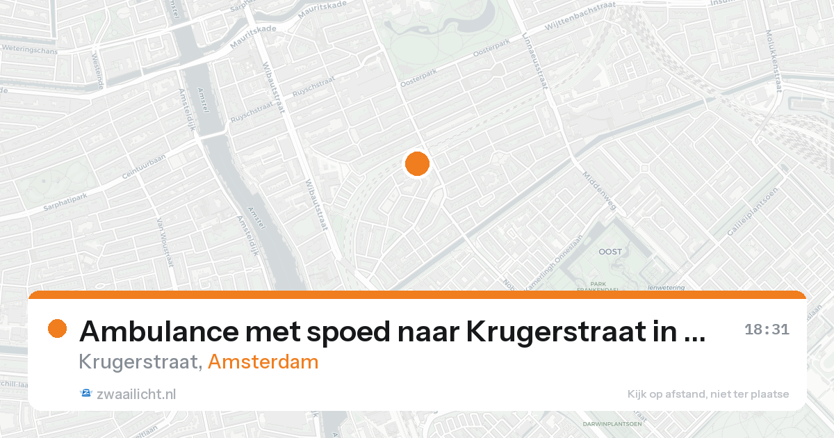 Ambulance met spoed naar Krugerstraat in Amsterdam — 22 aug 2026