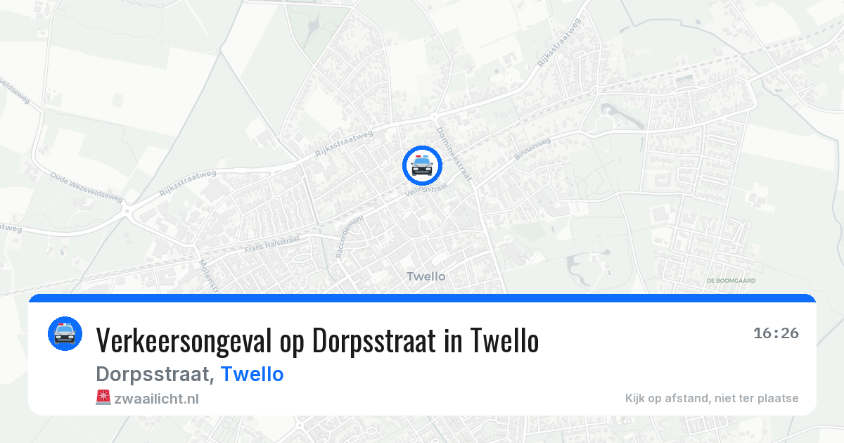 Verkeersongeval op Dorpsstraat in Twello — 25 jun 2026