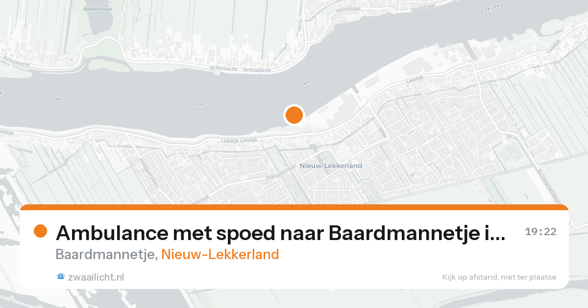 Ambulance met spoed naar Baardmannetje in Nieuw-Lekkerland — 24 aug 2026