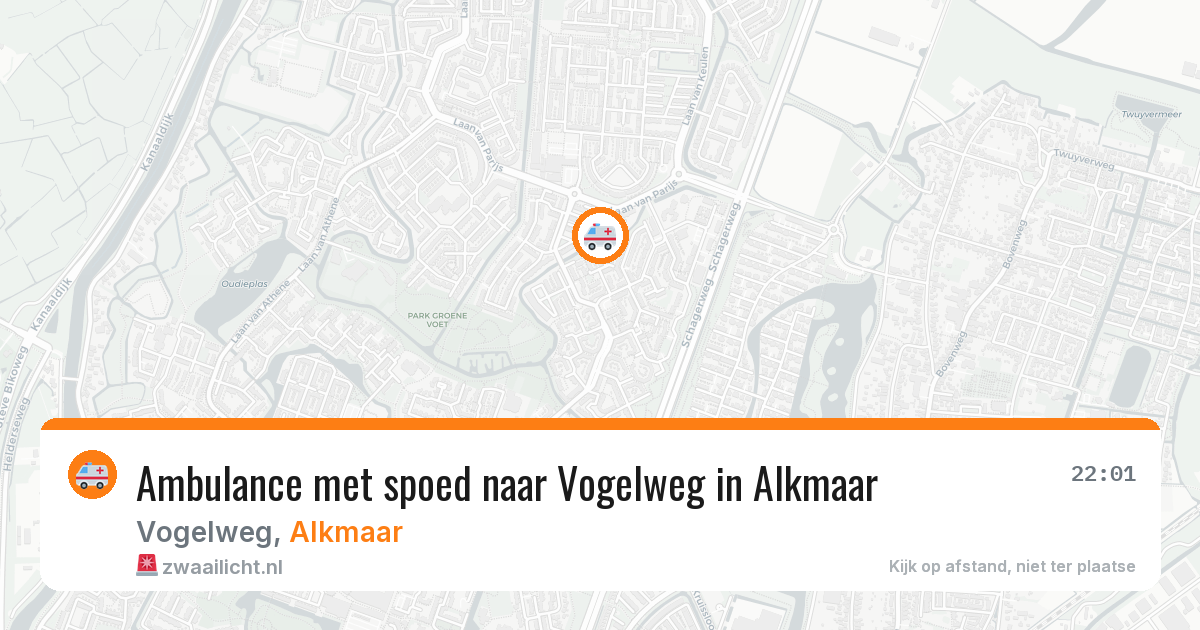 Ambulance met spoed naar Vogelweg in Alkmaar — 9 apr 2026