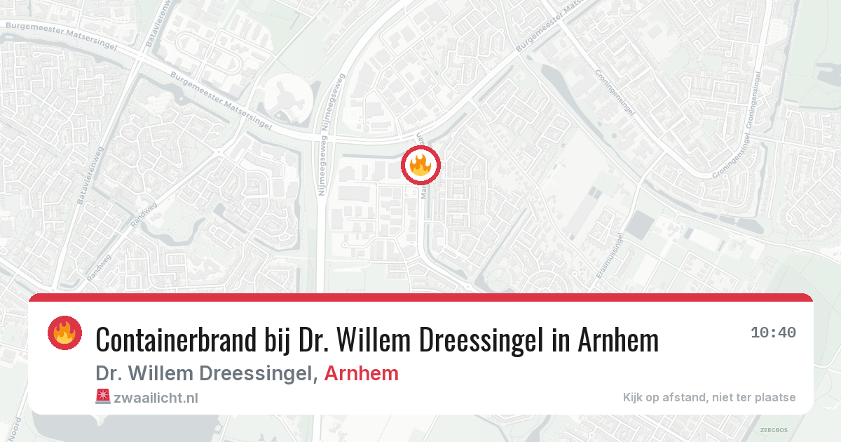 Containerbrand bij Dr. Willem Dreessingel in Arnhem — 27 mei 2026