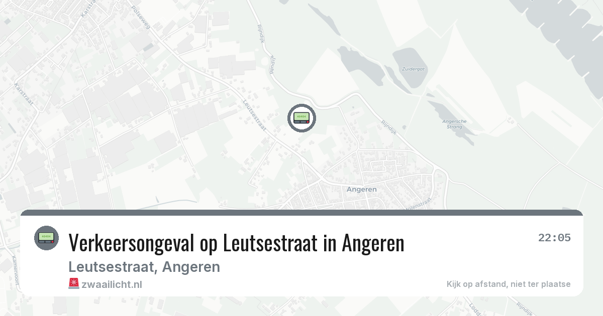 Verkeersongeval op Leutsestraat in Angeren — 20 jun 2026