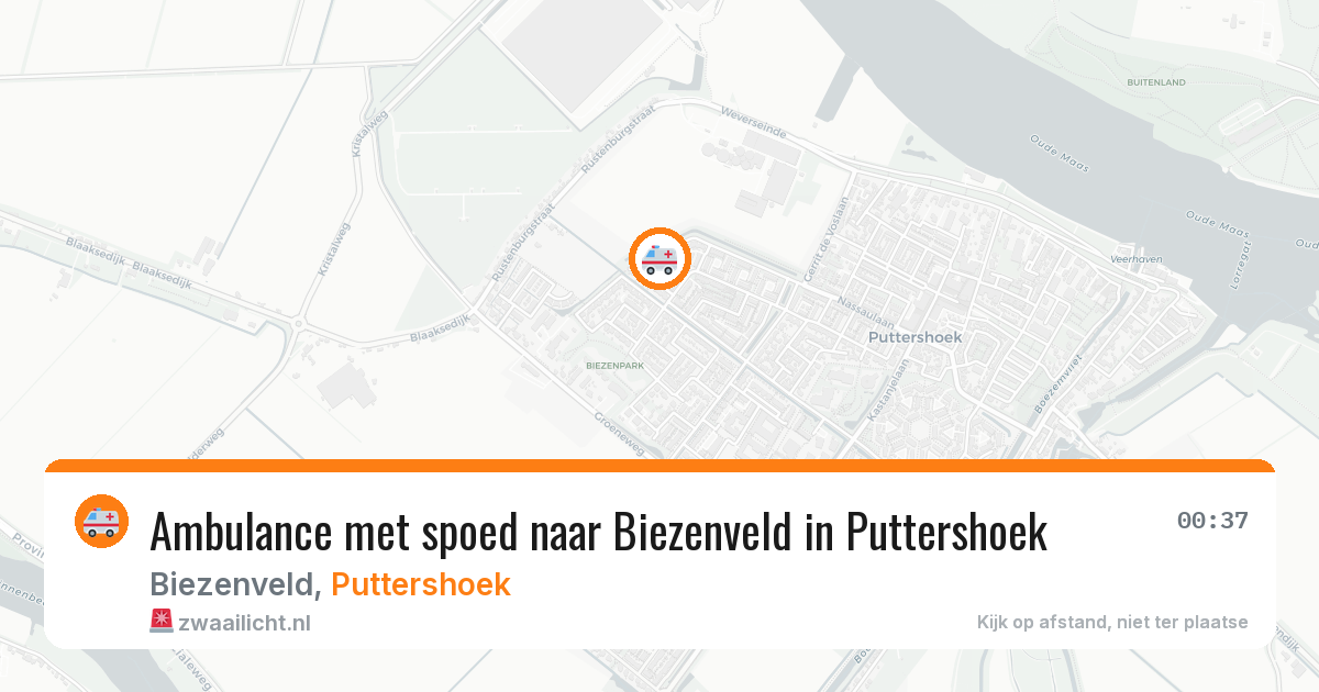 Ambulance met spoed naar Biezenveld in Puttershoek — 12 jun 2026