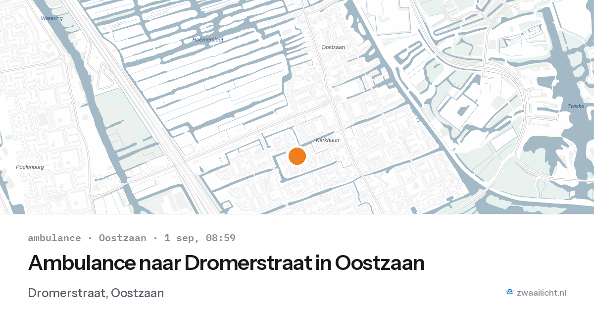 Ambulance naar Dromerstraat in Oostzaan — 1 sep 2026