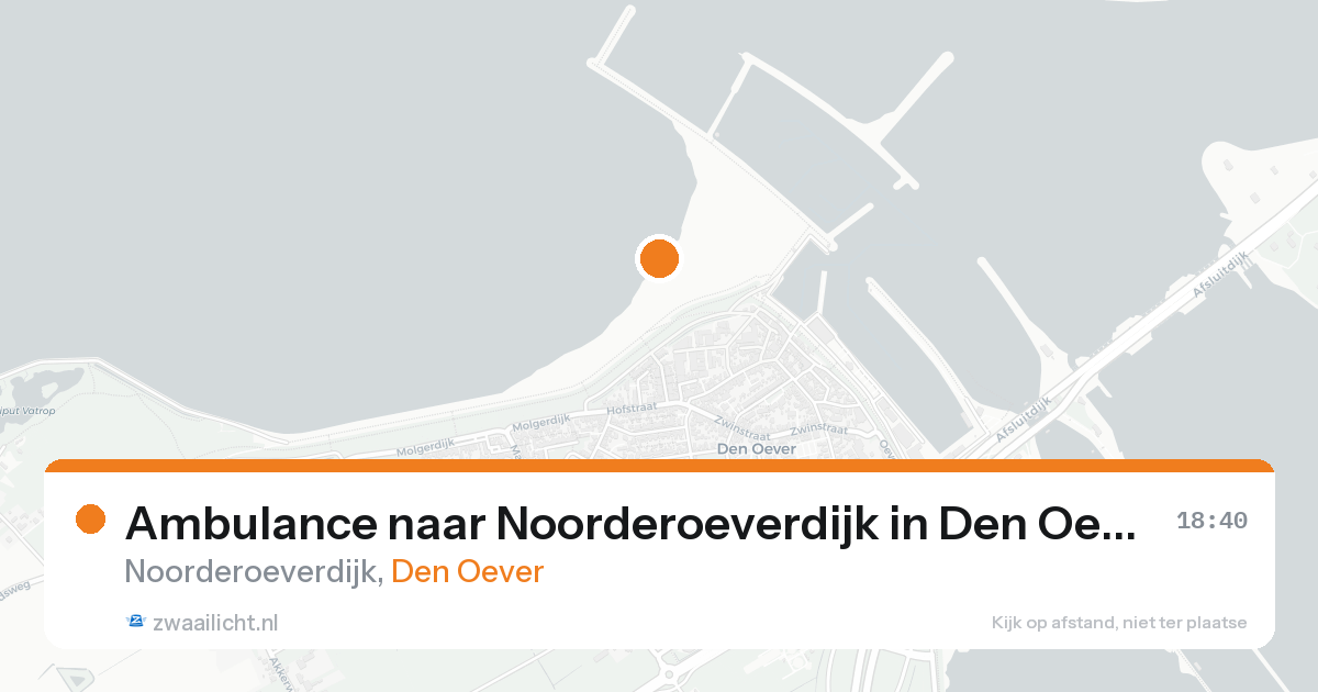 Ambulance naar Noorderoeverdijk in Den Oever — 14 aug 2026