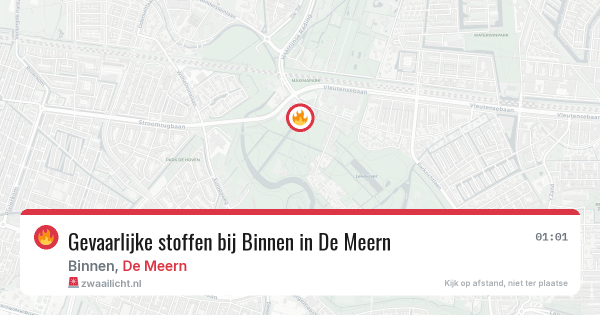 Gevaarlijke stoffen bij Binnen in De Meern — 16 mei 2026