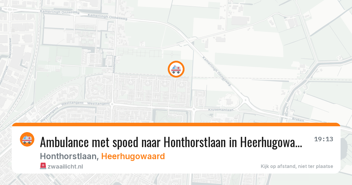 Ambulance met spoed naar Honthorstlaan in Heerhugowaard — 6 jul 2026