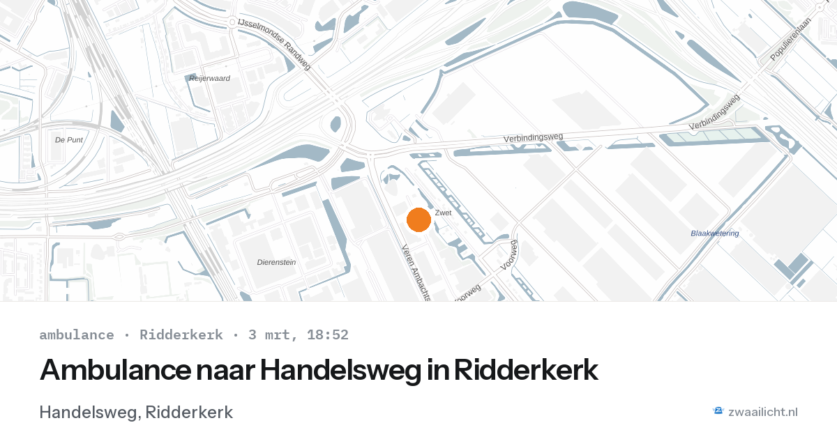 Ambulance naar Handelsweg in Ridderkerk — 3 mrt 2026