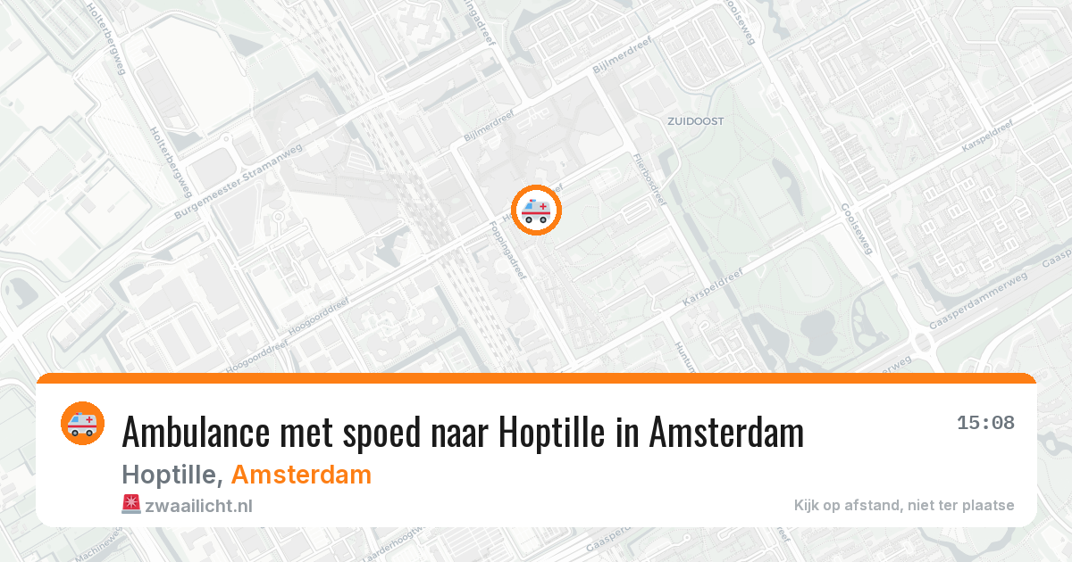 Ambulance met spoed naar Hoptille in Amsterdam — 13 jun 2026