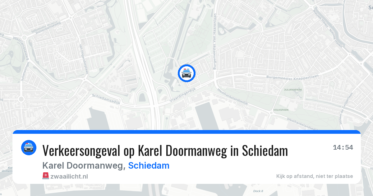 Verkeersongeval op Karel Doormanweg in Schiedam — 8 apr 2026
